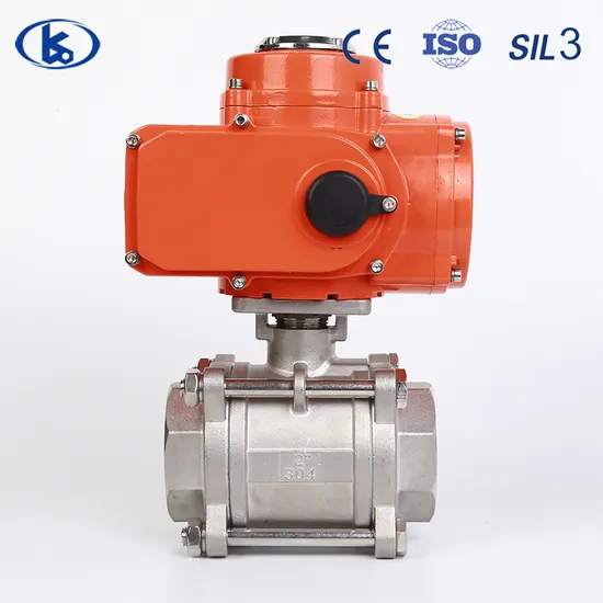  12V 24V 220V SS304 Bsp Threaded Ball Valve Electric Flow Control Valve